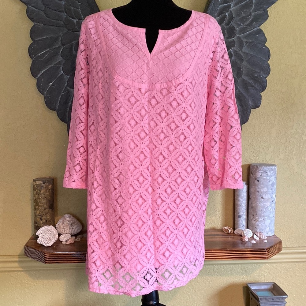 Isaac Mizrahi Lace 3/4 Sleeve Shirt